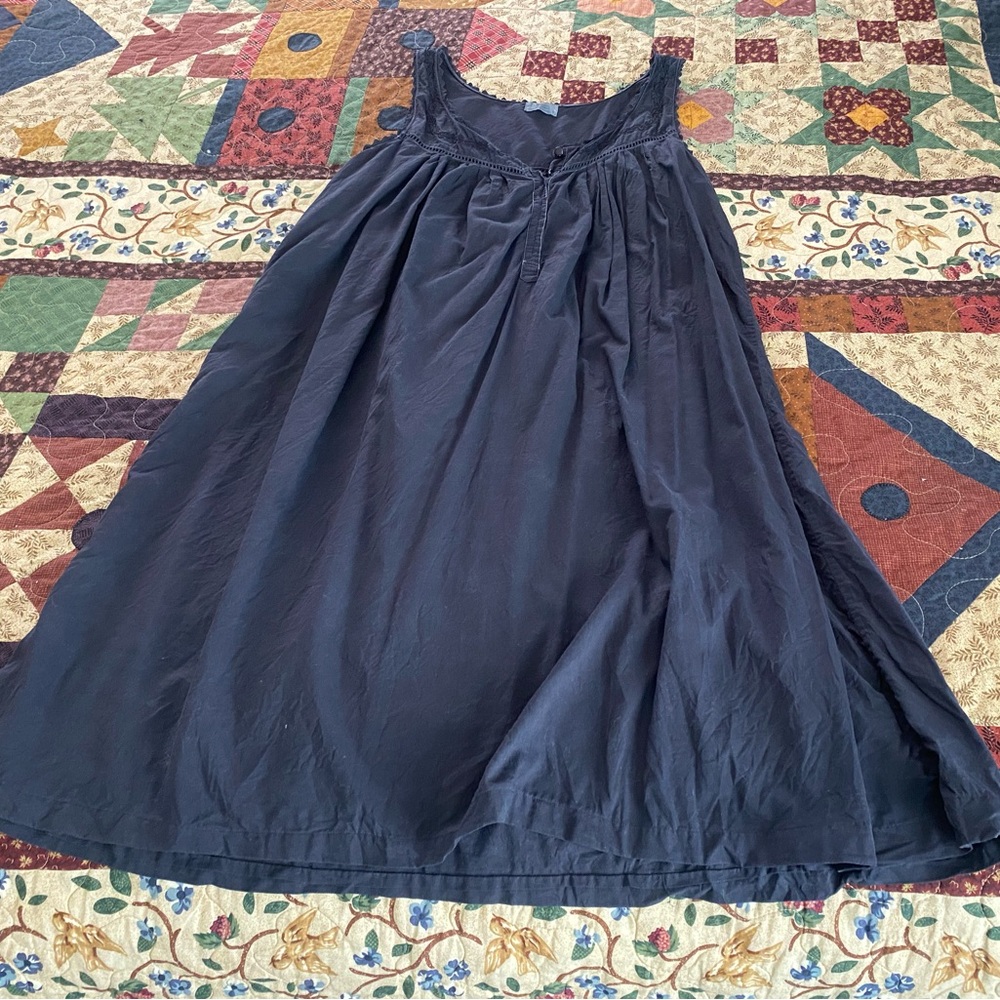 Airy black cotton vintage nightdress